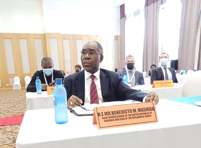 In the picture: H. E. Ambassador Benedicto M. Mashiba, High Commissioner of the United Republic of Tanzania and Dean of the Diplomatic Corps follow-up the meeting in session of the High-Level Conference on the AfCFTA